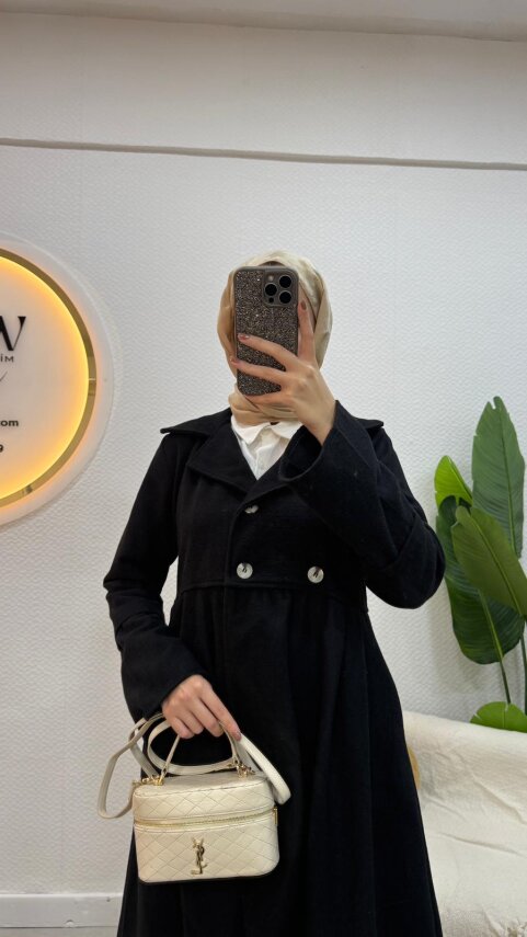 Fırsat Ürünü - Düğmeli Kaşe Kaban - Sorunsuz - CNR - 5