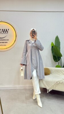 Fırsat Ürünü - Düğmeli Kaşe Kaban - Sorunsuz - CNR - 7