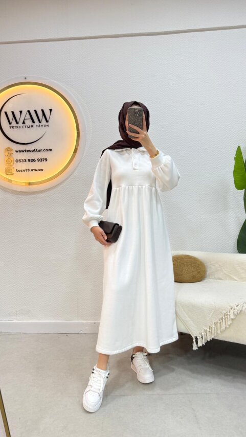 1 AL 1 BEDAVA - 3 İplik Düğmeli Elbise - 5