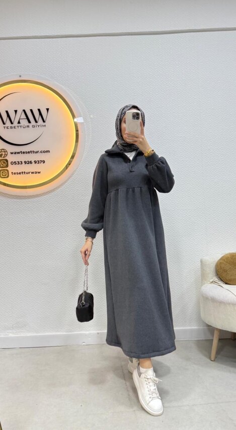 1 AL 1 BEDAVA - 3 İplik Düğmeli Elbise - 13