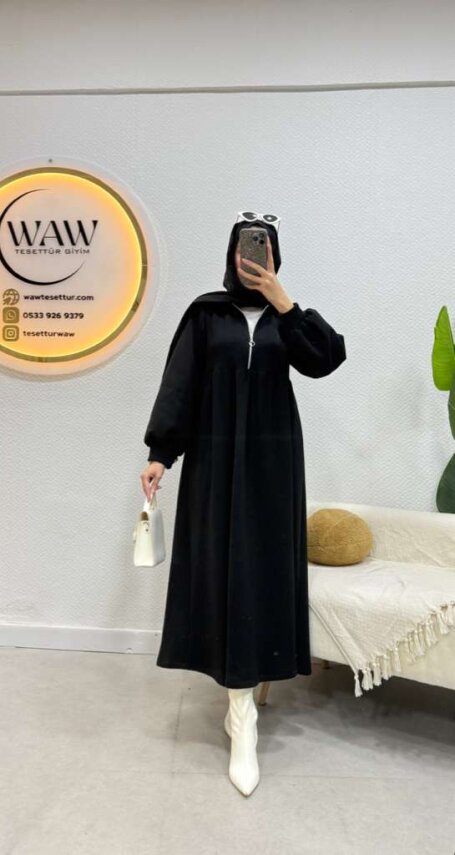 1 AL 1 BEDAVA - 3 İplik Fermuarlı Elbise - 7