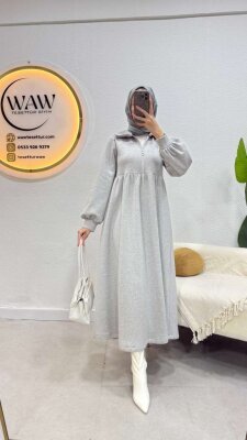 1 AL 1 BEDAVA - 3 İplik Fermuarlı Elbise - 17