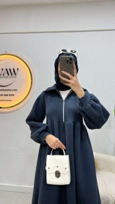 3 İplik Fermuarlı Elbise - 3