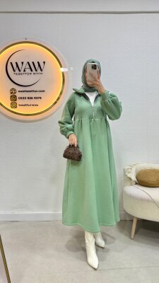 3 İplik Fermuarlı Elbise - 17