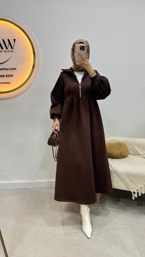 3 İplik Fermuarlı Elbise - 19