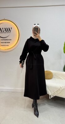 1 AL 1 BEDAVA - 3 İplik Kapüşonlu Elbise - Waw Tesettür