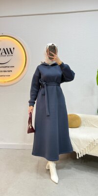 1 AL 1 BEDAVA - 3 İplik Kapüşonlu Elbise - 10