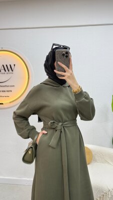 3 İplik Kapüşonlu Elbise - 6