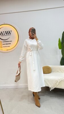 3 İplik Kapüşonlu Elbise - 8