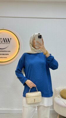 Altı Piliseli Taşlı Tunik - 8