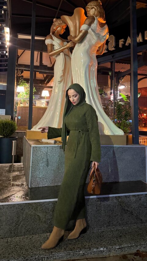 1 AL 1 BEDAVA - Anjurlu Triko Elbise - 2