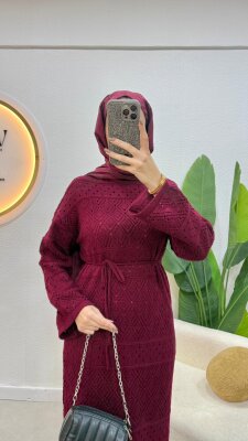 1 AL 1 BEDAVA - Anjurlu Triko Elbise - 8