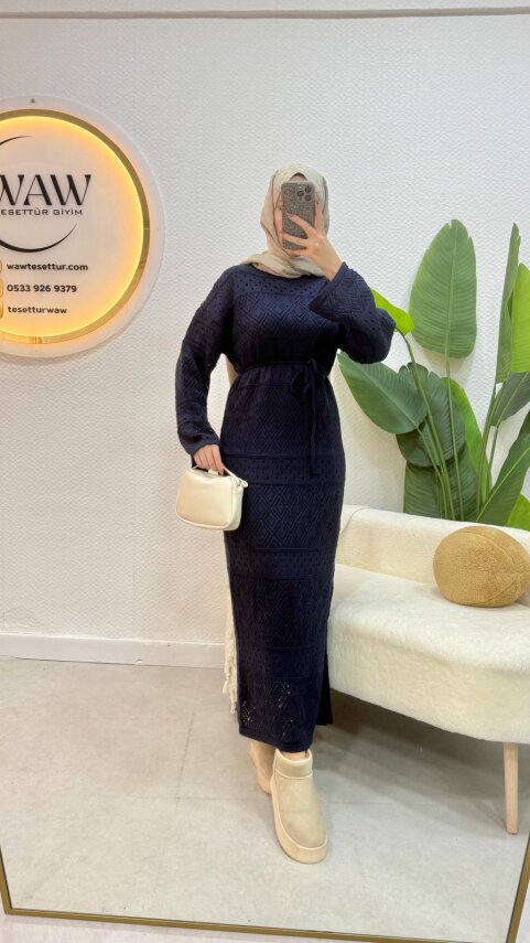 1 AL 1 BEDAVA - Anjurlu Triko Elbise - 11