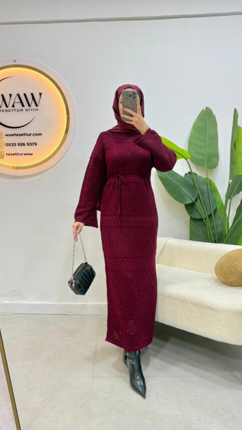 Anjurlu Triko Elbise - 9