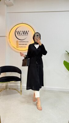 Aralık İndirimi - Belden Bağlamalı Kap - Waw Tesettür