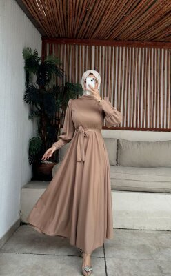 Aralık İndirimi - Dilek Elbise - Kemersiz - Waw Tesettür