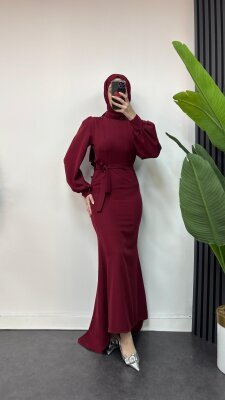 Aralık İndirimi - Gün Elbise - Kemersiz - Waw Tesettür