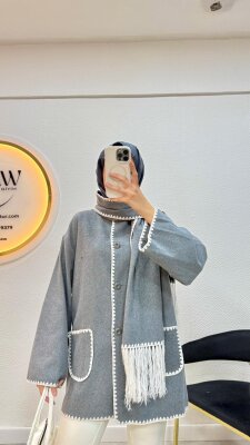 1 AL 1 BEDAVA - Atkılı Kaşe Ceket - Waw Tesettür