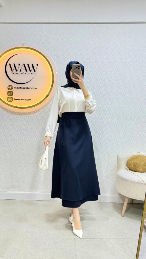 1 AL 1 BEDAVA - Bağlama Detaylı Etek - 1