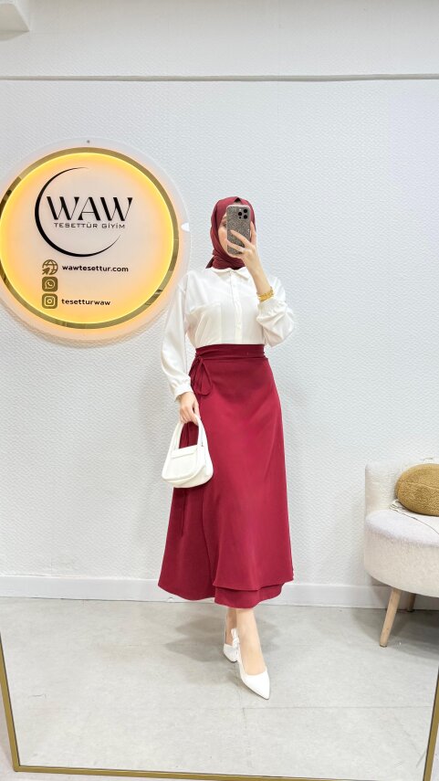 1 AL 1 BEDAVA - Bağlama Detaylı Etek - 3