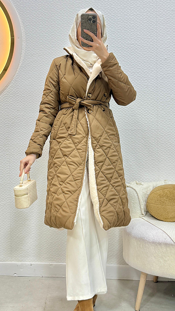 Baklava Desenli Mont - Waw Tesettür