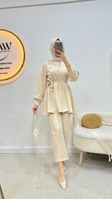 Broşlu Takım - Şal Hediyeli - 8