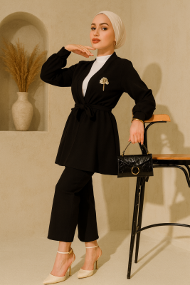 Broşlu Takım - Şal Hediyeli - 5