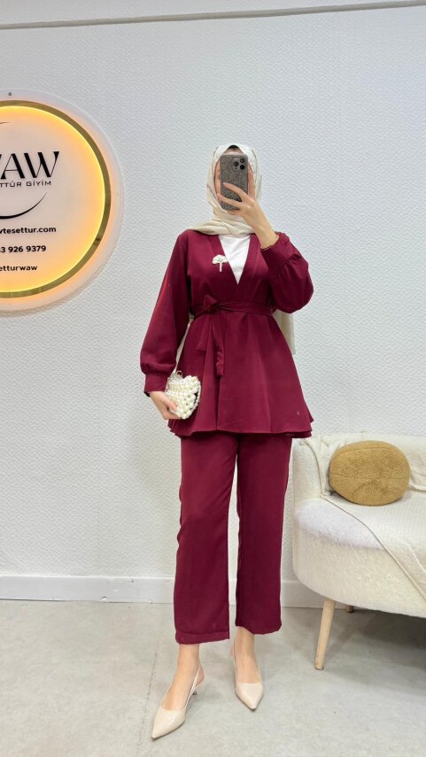 Broşlu Takım - Şal Hediyeli - 3