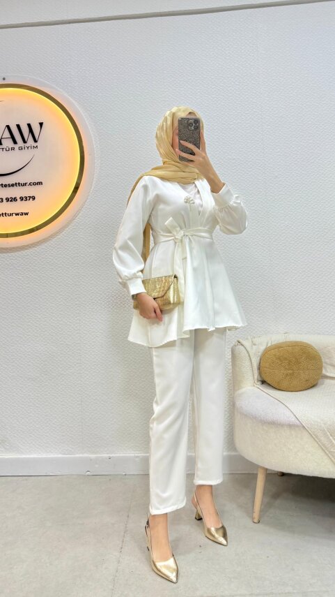 Broşlu Takım - Şal Hediyeli - 6