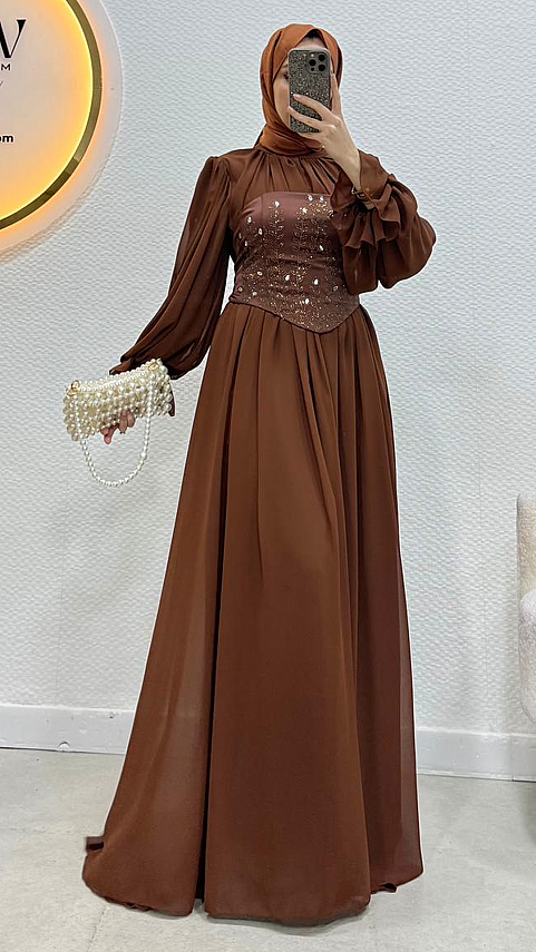 Büstiyerli Abiye - Waw Tesettür