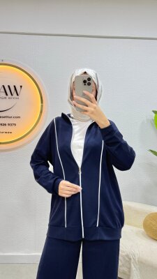 Çizgili Eşofman Takımı - Waw Tesettür