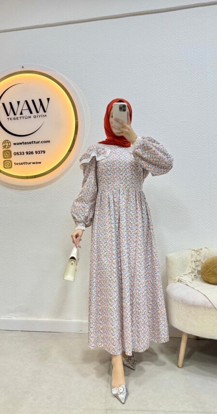 1 AL 1 BEDAVA - Dantel Detaylı Elbise - 5