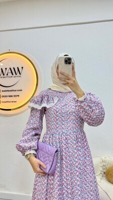 Dantel Detaylı Elbise - 3