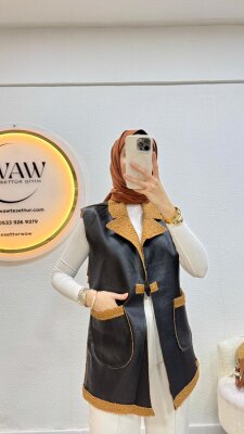 1 AL 1 BEDAVA - Deri Yelek - 5