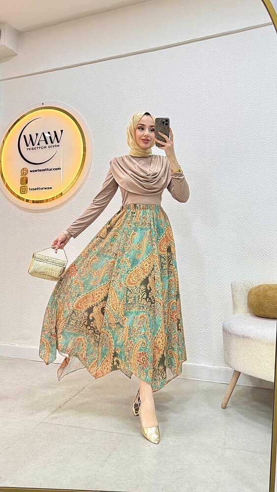 1 AL 1 BEDAVA - Desenli Etekli Takım - 8