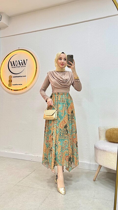 1 AL 1 BEDAVA - Desenli Etekli Takım - 9