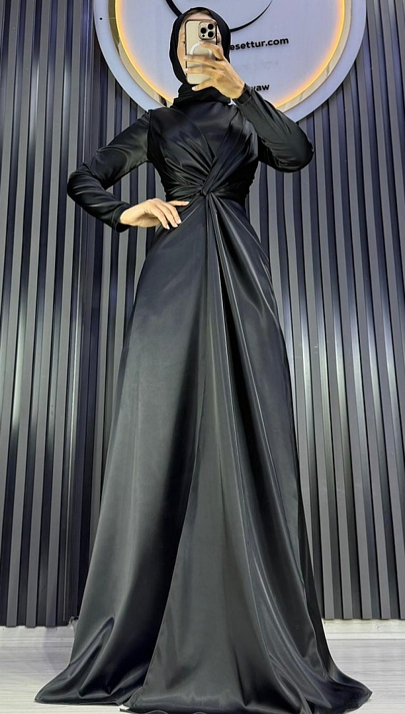 Drape Detaylı Abiye - 1