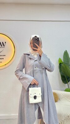 Düğmeli Kaşe Kaban - 4