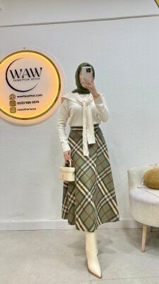 Ekose Etek - Waw Tesettür