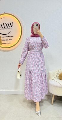 1 AL 1 BEDAVA - Eteği Fırfırlı Elbise - Waw Tesettür