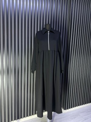 Fermuarlı Elbise - Waw Tesettür