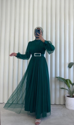 Fırsat Ürünü - Asena Abiye - Lekeli/Delik/Kemersiz - Waw Tesettür