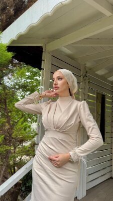 Fırsat Ürünü - Beste Elbise - Lekeli - Waw Tesettür