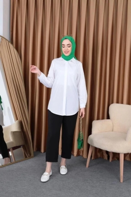 Fırsat Ürünü - Hakim Yaka Gömlek - Düğmesiz - Waw Tesettür