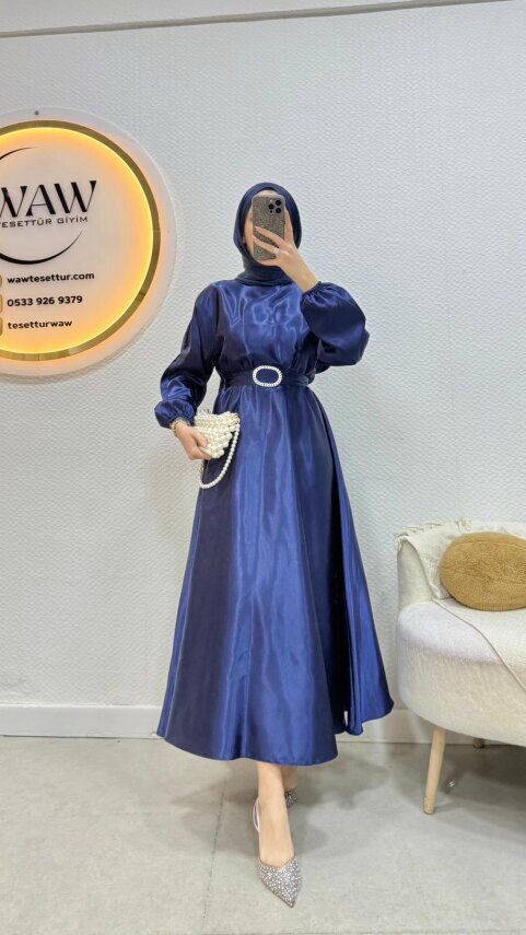 Fırsat Ürünü - Hüma Elbise - İp Çekme / Lekeli / Kemersiz - 1