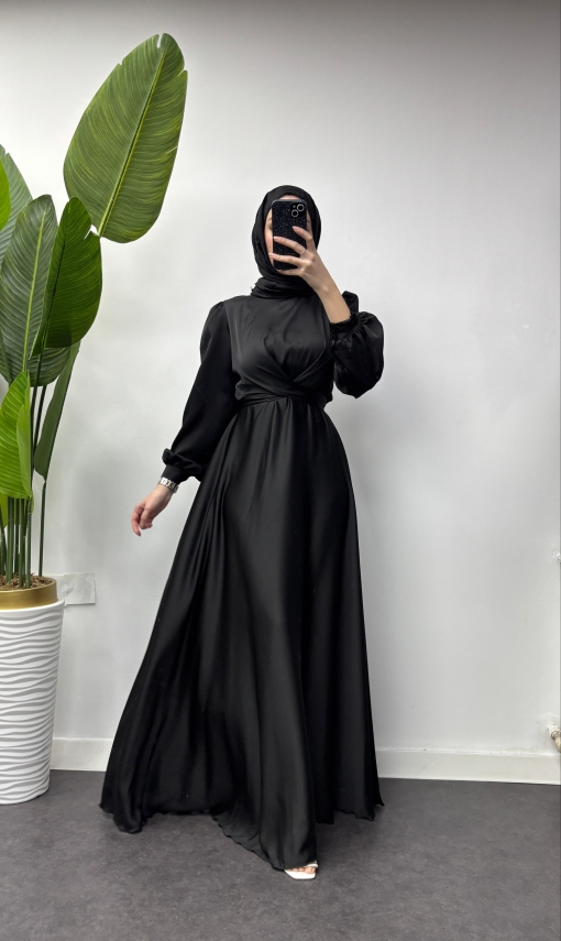 Fırsat Ürünü - Karolina Elbise - İp Çekme / Boy Farkı - 5