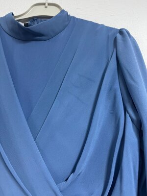 Fırsat Ürünü - Önü Çapraz Elbise - Lekeli / Kemersiz - 2