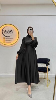 Fırsat Ürünü - Peyker Elbise - İp Çekme - Waw Tesettür