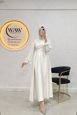 Fırsat Ürünü - Peyker Elbise - Lekeli - Waw Tesettür