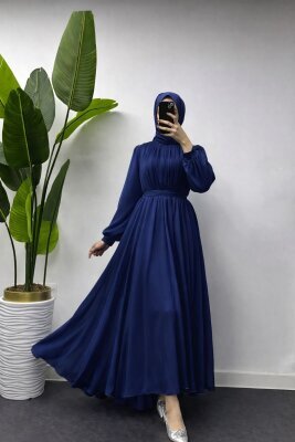 Fırsat Ürünü - Şanzelize Elbise - İp Çekme - Waw Tesettür